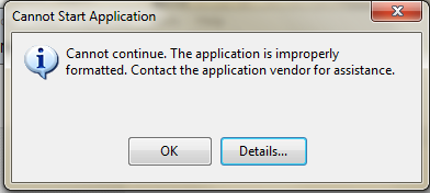 Application Improperly Formatted